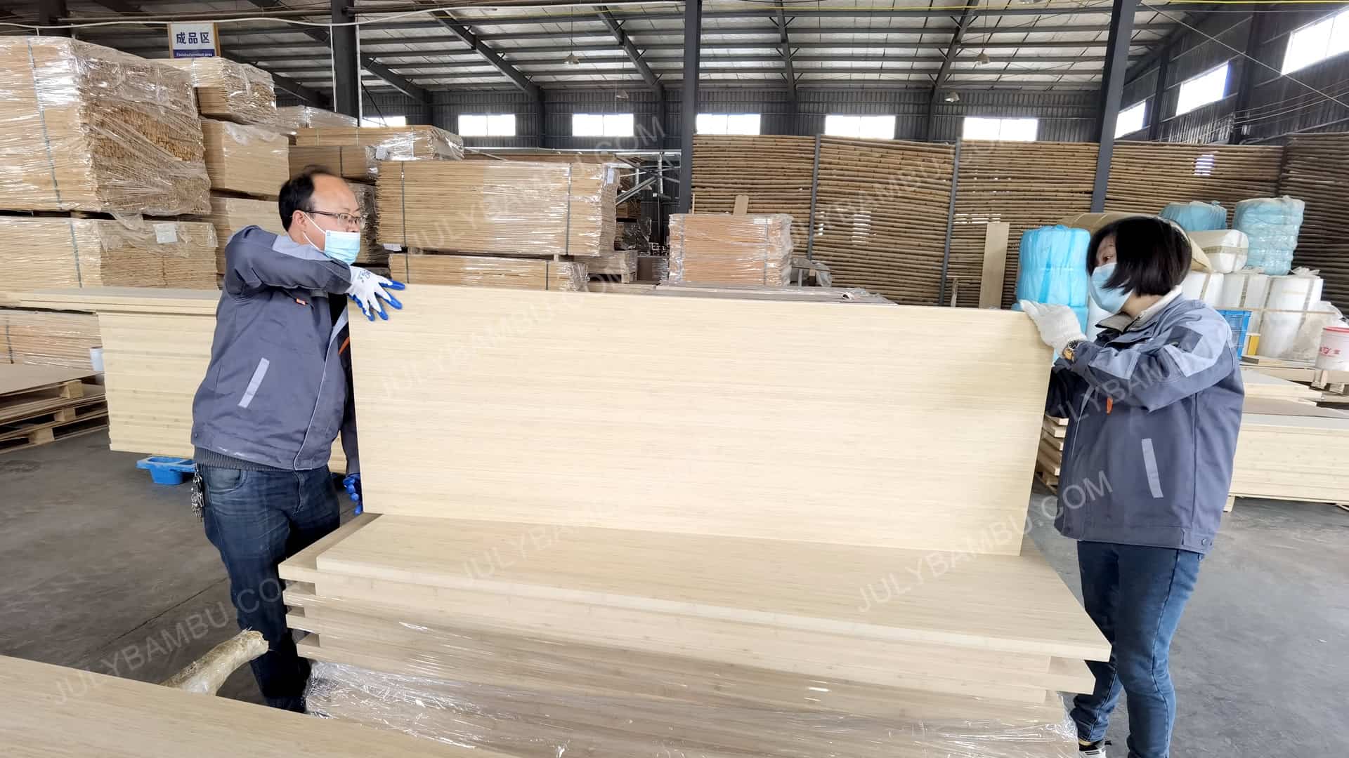 quality inspection of the surface of 40mm bamboo boards