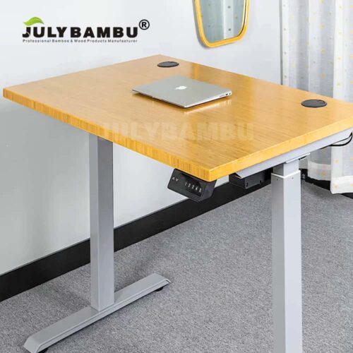 Bamboo Tabletop Electric Height Adjustable Standing Desk