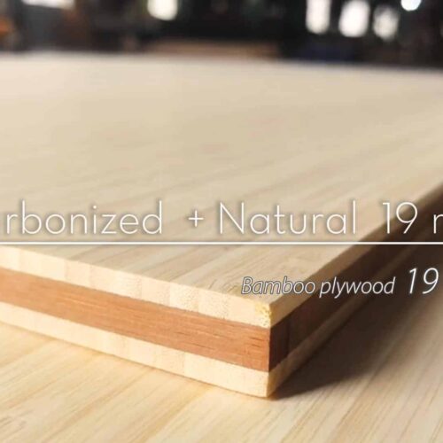 Laminated bamboo board 19 mm carbonized & natural 3 layers structure consists of natural color