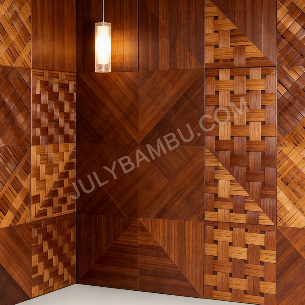 julybambu designed bamboo material that can be made in various colors and shapes.