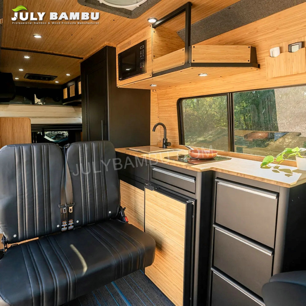 julybambu designed a bamboo board material for his rv