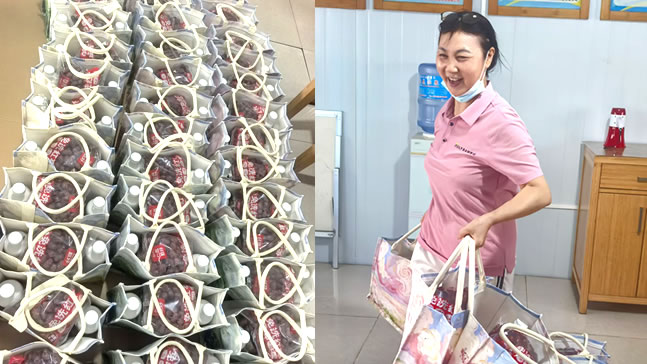 a full moon at mid autumn, warmth at julybambu — the company distributes mid autumn gifts to all employees